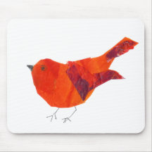 Cute Red Bird Mousemat