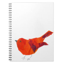 Cute Red Bird Spiral Notebook