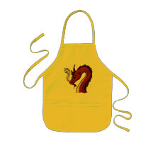 Cute Red Dragon Head Aprons