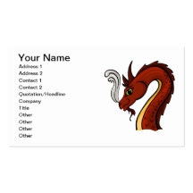 Cute Red Dragon Head Business Card