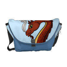 Cute Red Dragon Head Courier Bags