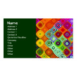 Cute Red Green Abstract Mosaic Business Card
