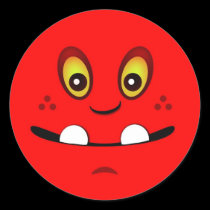 Cute Red Monster Face w/ an Underbite stickers