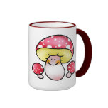 cute red mushrooms mugs
