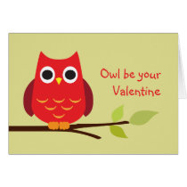 Cute red owl be your valentine adorable cards