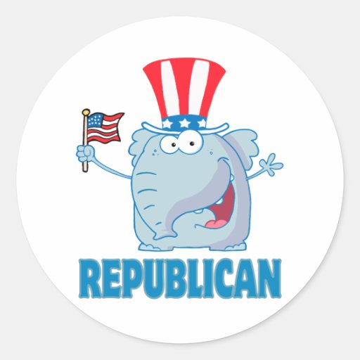 cute republican elephant political cartoon stickers
