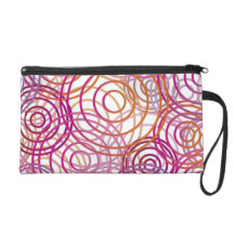 Cute retro circle seventies mod pattern wristlet