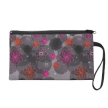 Cute retro flower blossom pattern wristlet