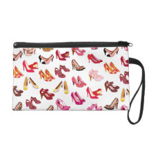Cute retro high heals shoe pattern wristlet