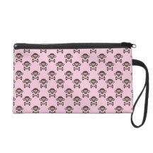 Cute retro monkey skull pattern wristlet