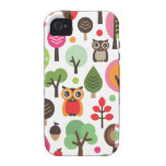 Cute retro owl and trees pattern iphone case case for the iPhone 4