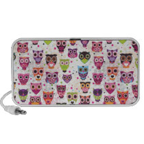 Cute retro owl pattern doodle speaker