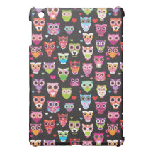 Cute retro owl pattern illustrated ipad mini case