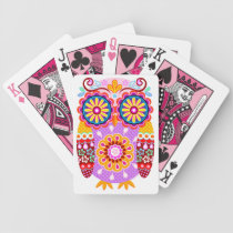 Cute Retro Owl Playing Cards - Folk Art Owl playing cards