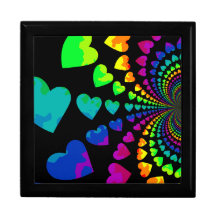Cute retro rainbow hearts jewelry boxes