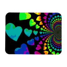 Cute retro rainbow hearts vinyl magnets