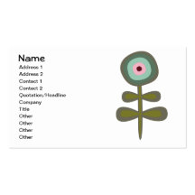 Cute Retro Trees Floral Pattern Business Card Templates