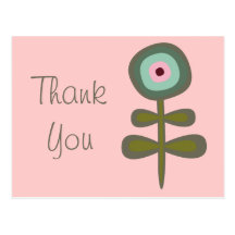 Cute Retro Trees Floral Pattern Postcards