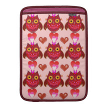 Cute Romantic MacBook Air 13" Sleeve with Owls MacBook Air Sleeve