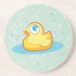 Cute rubber duck with bubbles coaster coasters