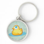 Cute rubber duck with bubbles keychain keychains