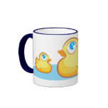 Cute rubber duck with bubbles mug mugs