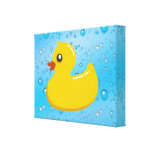 Cute Rubber Ducky/Blue Bubbles canvas prints