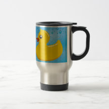 Cute Rubber Ducky/Blue Bubbles Mug