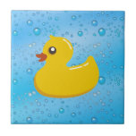 Cute Rubber Ducky/Blue Bubbles tiles