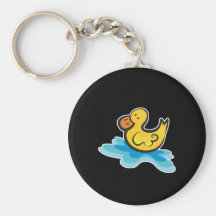 cute rubber ducky in tub keychains