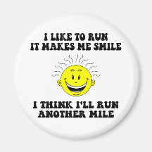Cute running saying fridge magnet