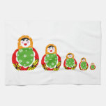 cute Russian nesting dolls Hand Towels