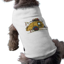 Cute RV Vintage Teardrop  Camper Travel Trailer Pet Tshirt