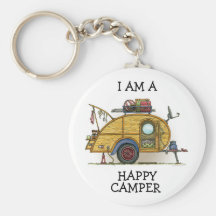 Cute RV Vintage Teardrop  Camper Travel Trailer Key Chain