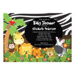 Cute Safari Jungle Animals Baby Shower Invitations