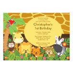Cute Safari Jungle Birthday Party Invitations
