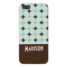Cute Sage Green & Brown iPhone 5 Cover