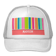 Cute Salmon Pink & Seafoam Green Mesh Hat