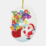 Cute Santa Claus And Gift Box Christmas ornament