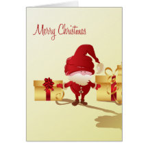 Cute Santa Claus and Gifts Blank Card