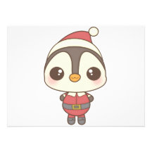 cute santa claus penguin character custom invite