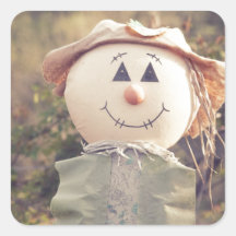 Cute Scarecrow Square Stickers