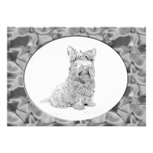 Cute Scottish Terrier dog art Card