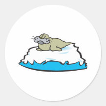 cute seal on iceberg stickers