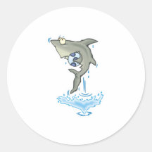 cute shark with ball sticker
