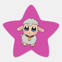Cute Sheep Star Sticker