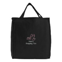 Cute Shoes! Embroidered Tote Bag