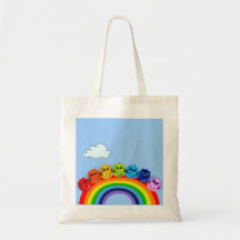 Cute shopping bag with rainbow owls