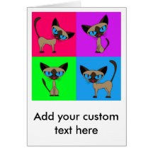 Cute Siamese Cats Card
