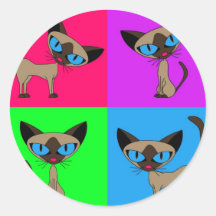 Cute Siamese Cats Stickers